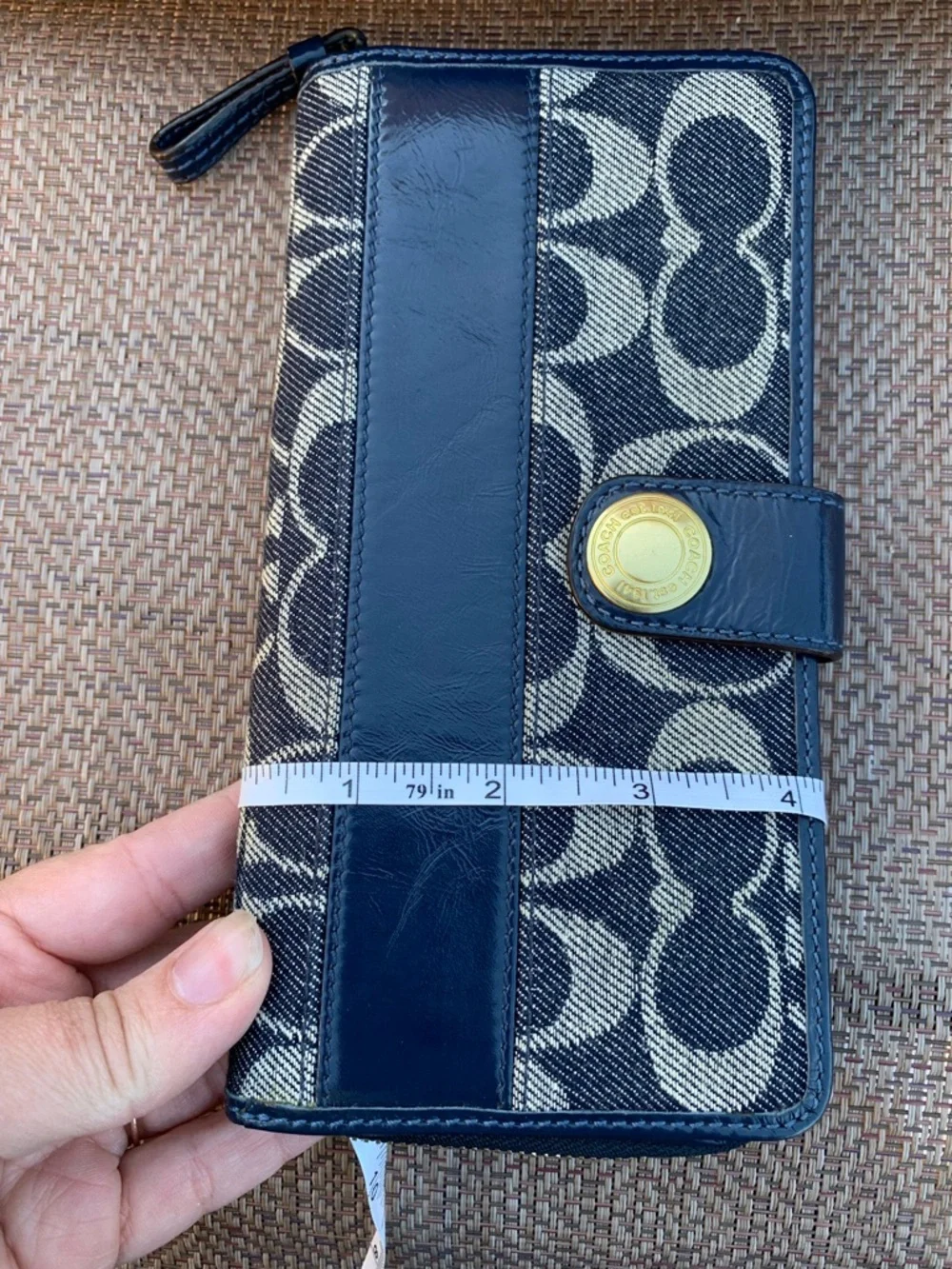 Coach 12573 denim blue and Gray Signature Bleeker Tote Bag with matching wallet - Picture 16 of 16
